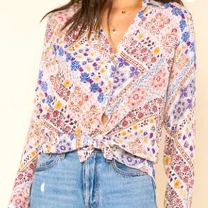 Free People Raga Romina button down boho blouse